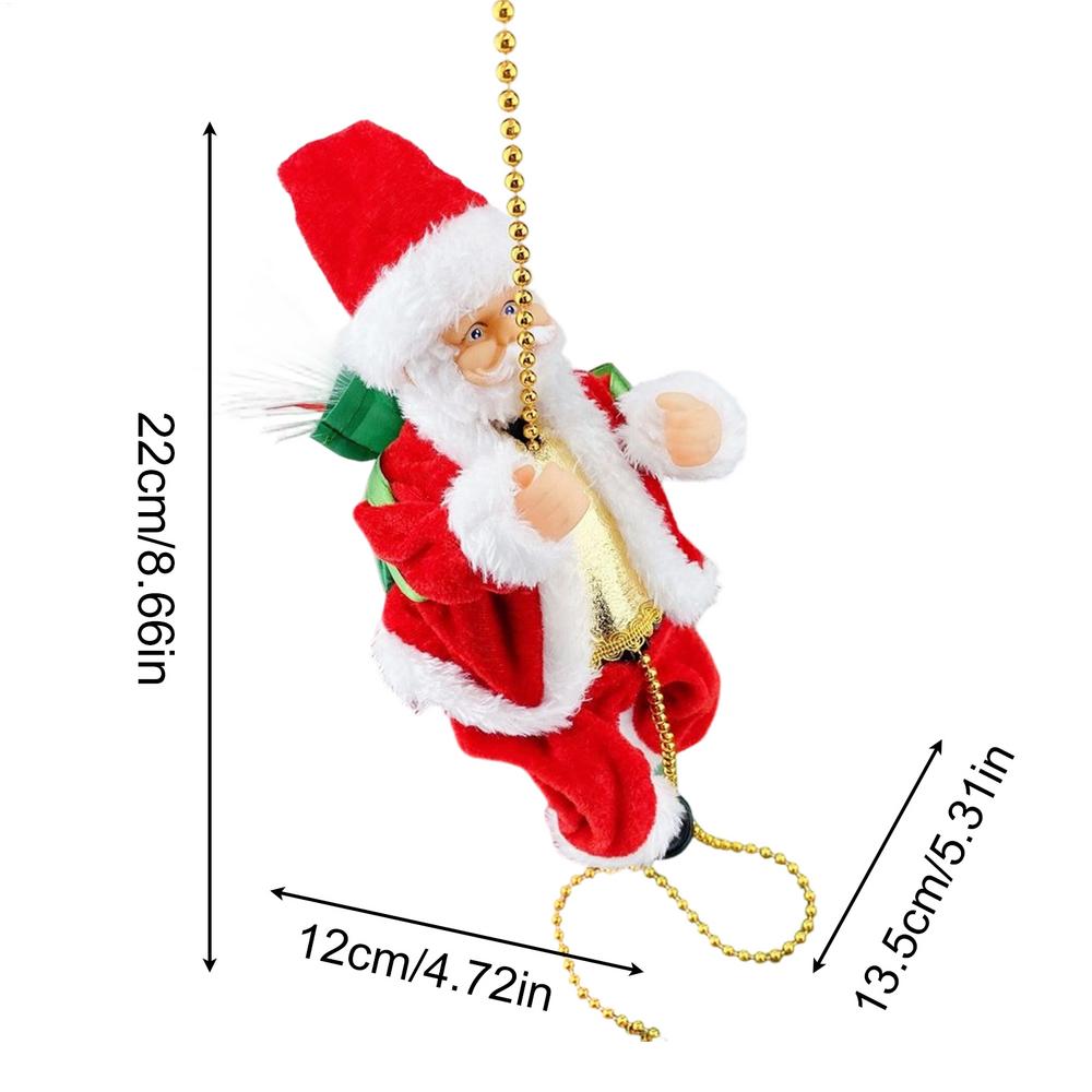 

Climbing Santa Decor Christmas Hanging Ornament Musical Light Up Indoor Wall Door Window Yard Roof Holiday Christmas Decoration