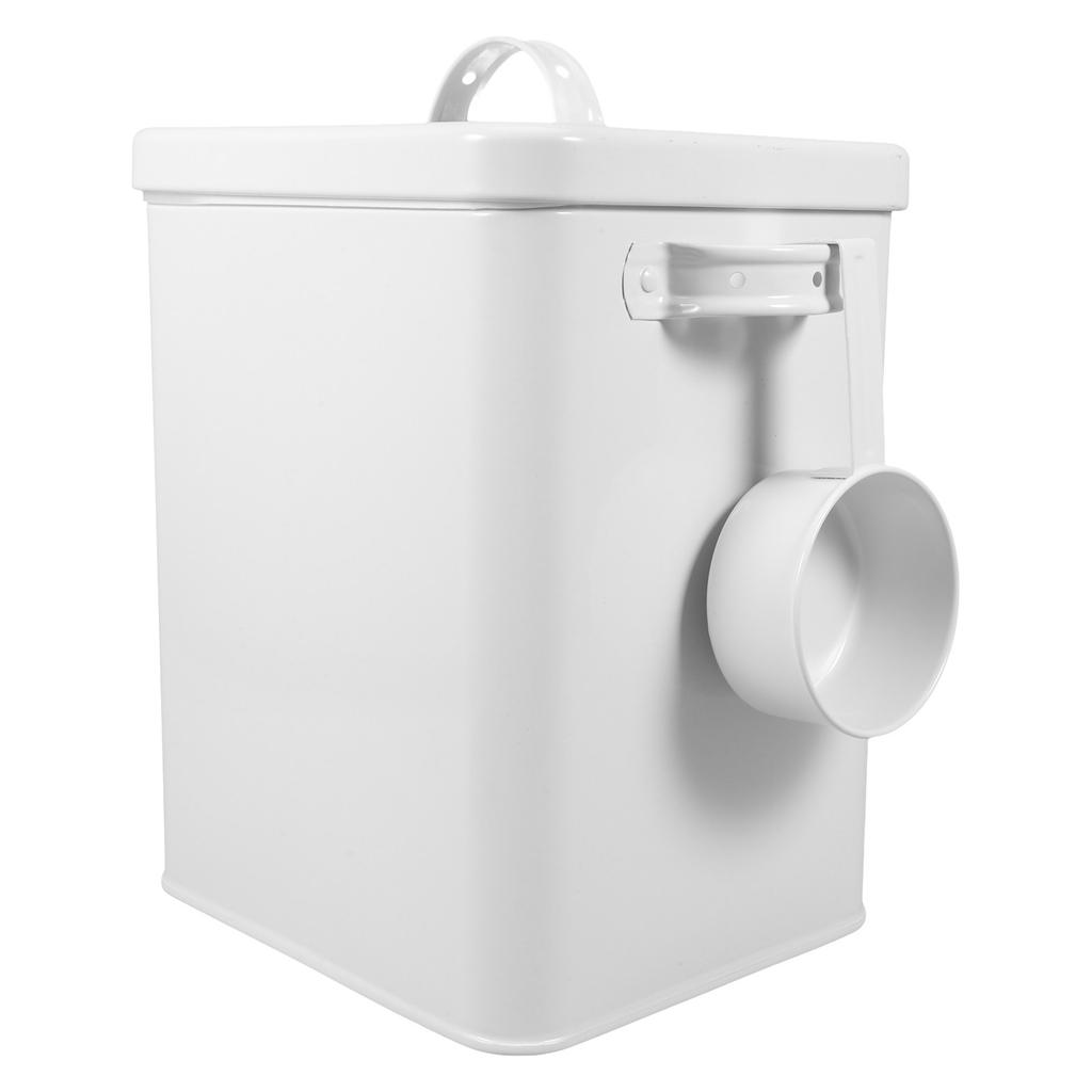Storage Container Rice Flour Food Laundry Multifunction Airtight Metal Canister Kitchen Storage Bucket Spoon