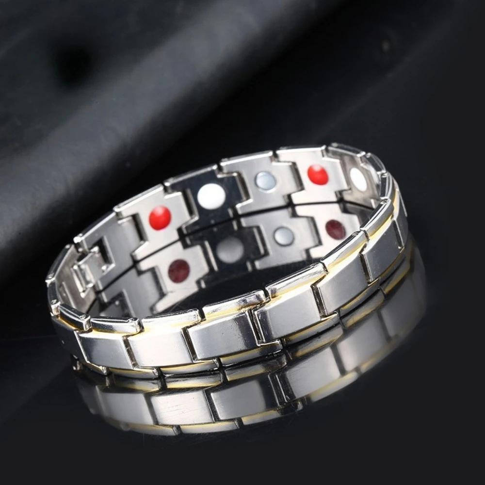 Women Men Male Bio Health Care Bracelet & Bangle Stainless Steel Tourmaline Magnetic Bracelets