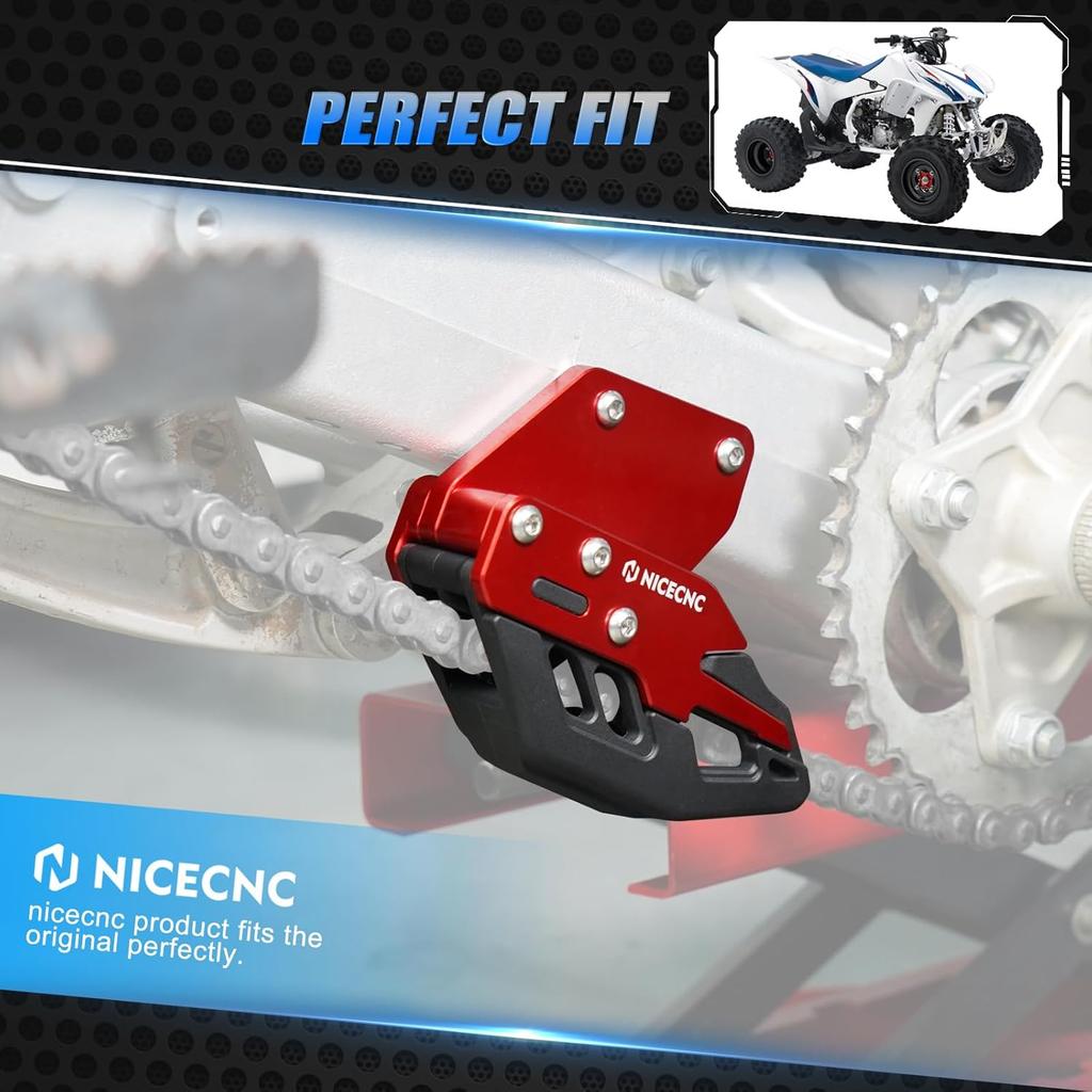 NICECNC ATV Rear Swingarm Chain Guide Compatible with Honda TRX450R Kick Start 2006-2009,TRX450ER Electric Start 2006-2009,2011-2014 Red Rear Chain