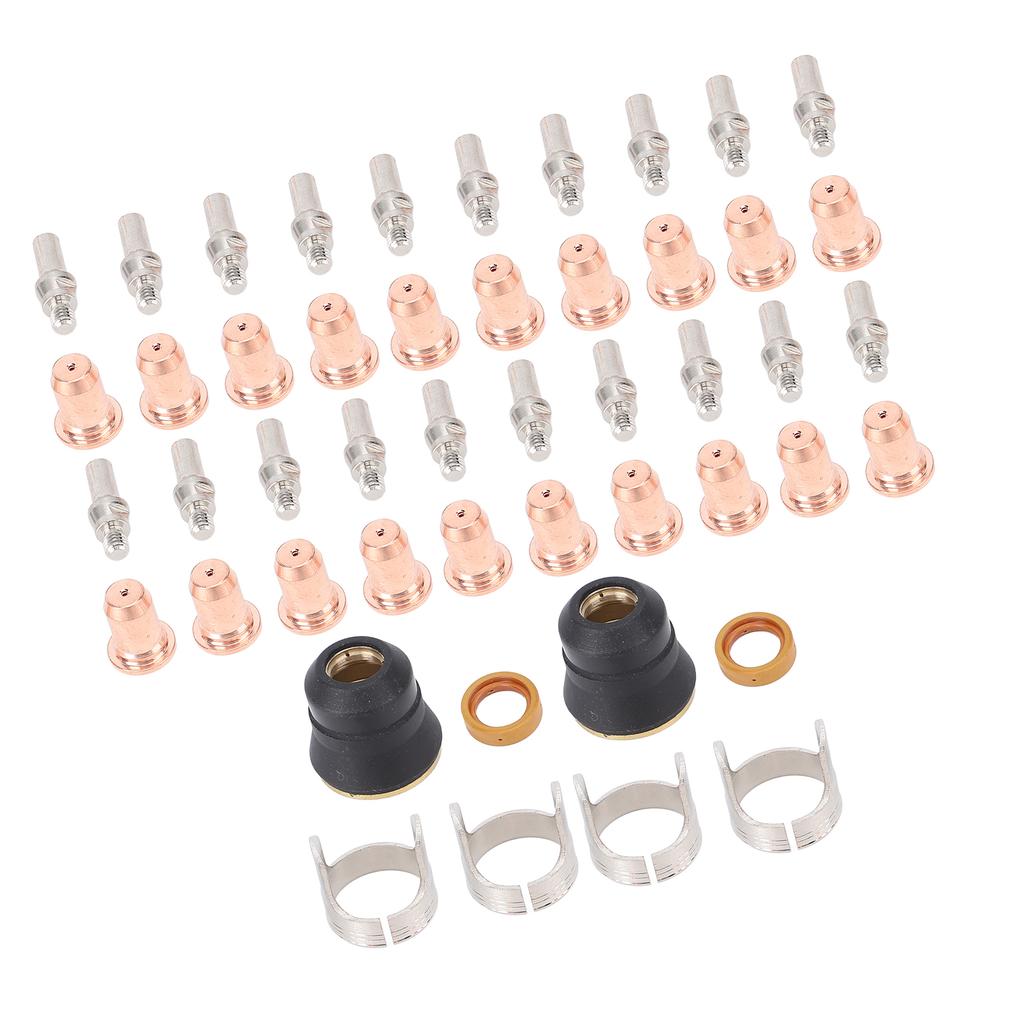 48 Pieces Set Cutting Torch Consumables IPT40 Tip Electrodes Nozzles Shield Cups Stand Off Guide