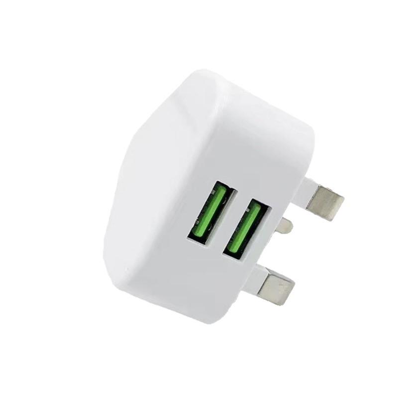 Dual USB 5V2A Fast Charger, CE Certified, UK Plug Power Adapter