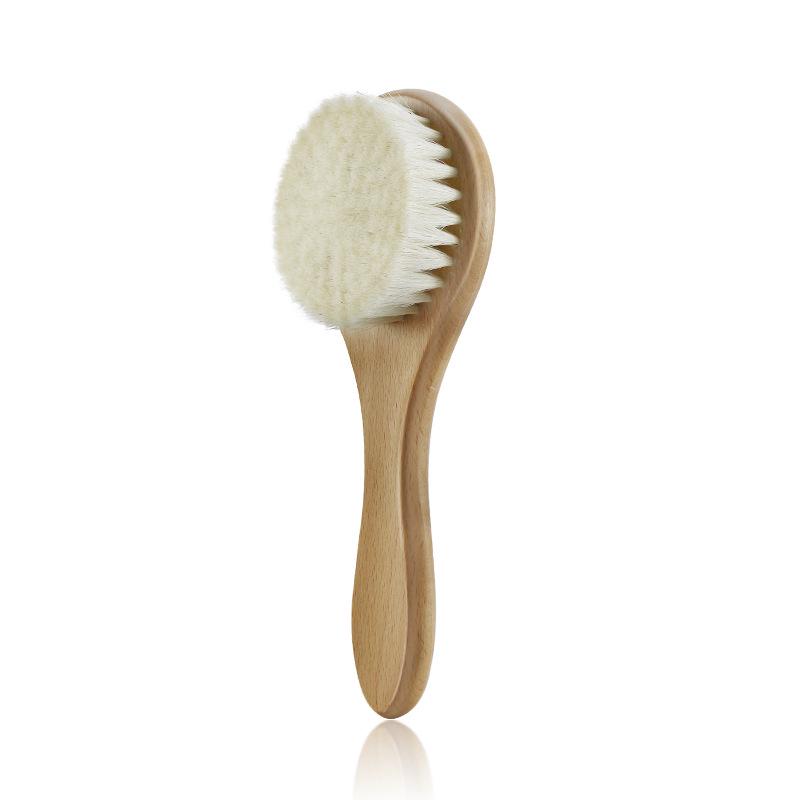 Ensemble Brosse & Peigne en Laine de Bois de Hêtre pour Nouveau-nés - Solution pour la Croûte de Lait & le Massage du Cuir Chevelu