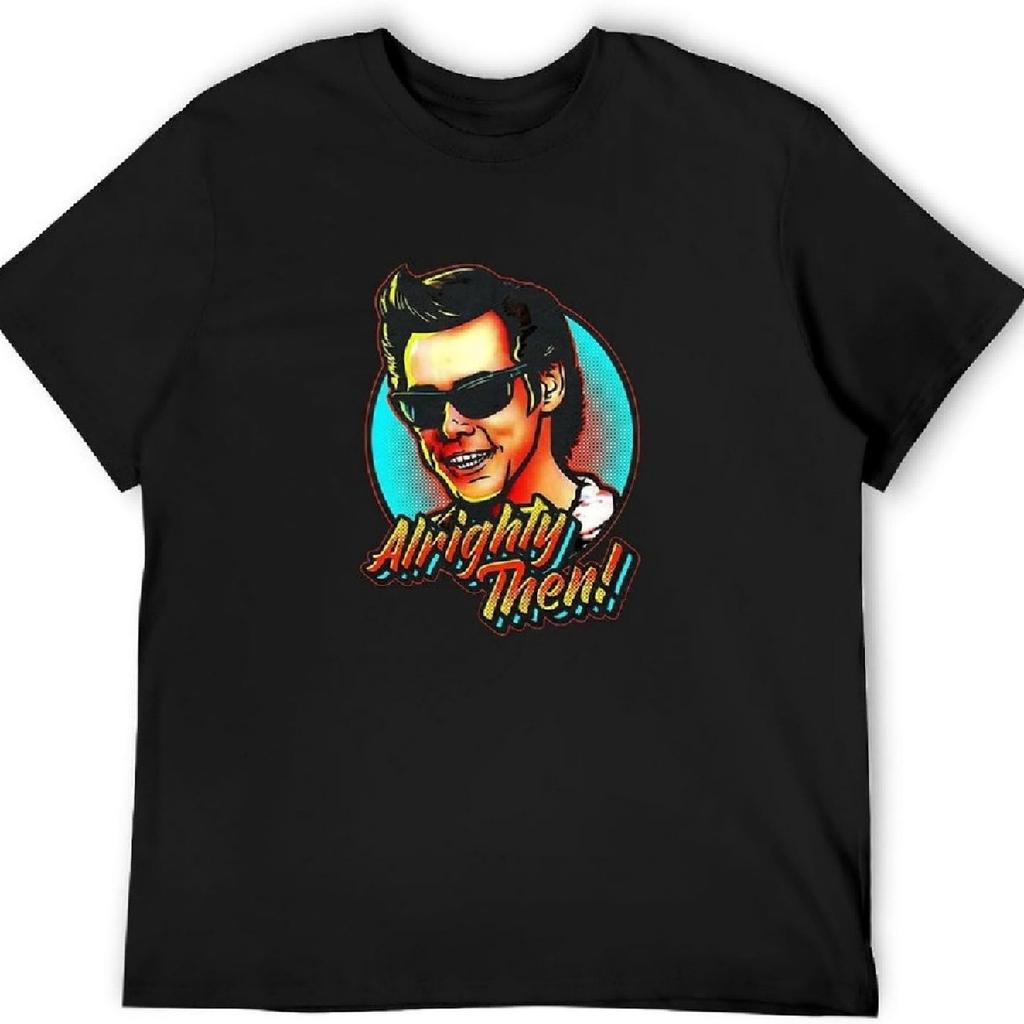 Men's T-Shirt Feel Soft Ace Ventura Alrighty Then! T-Shirt, Jim Carrey American Act Sunset Funny Tops Crew-Neck t-Shirt