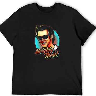 Men's T-Shirt Feel Soft Ace Ventura Alrighty Then! T-Shirt, Jim Carrey American Act Sunset Funny Tops Crew-Neck t-Shirt
