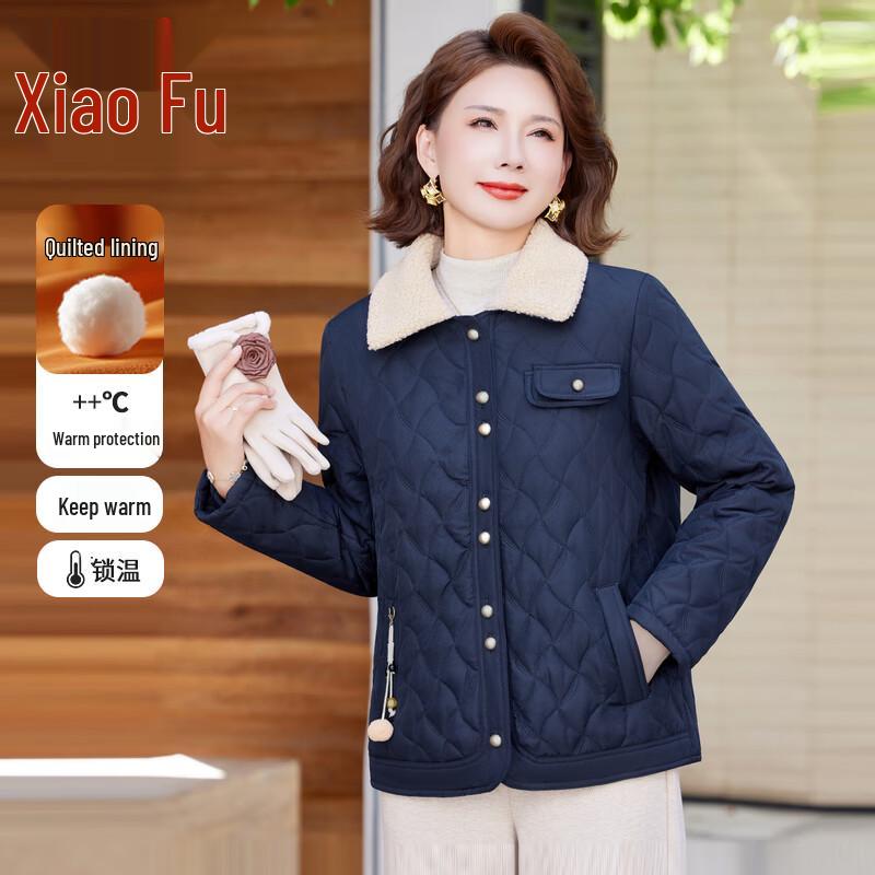 

Xiao Fu Women s Padded Turn-Down Collar Jacket XL