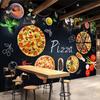 Wall Art Cartoon Fast Food Pizza Ingredients Murals Posters Graffiti Restaurants Coffee Shops Photos Wallpapers 3D