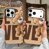 Phone Case: 2D Flat Design Suitable for iPhone 18, 17, 16, 15, 14, 13 Pro Film Protective Case, Couple Style, LOVE Brown Bear, Christmas and Halloween