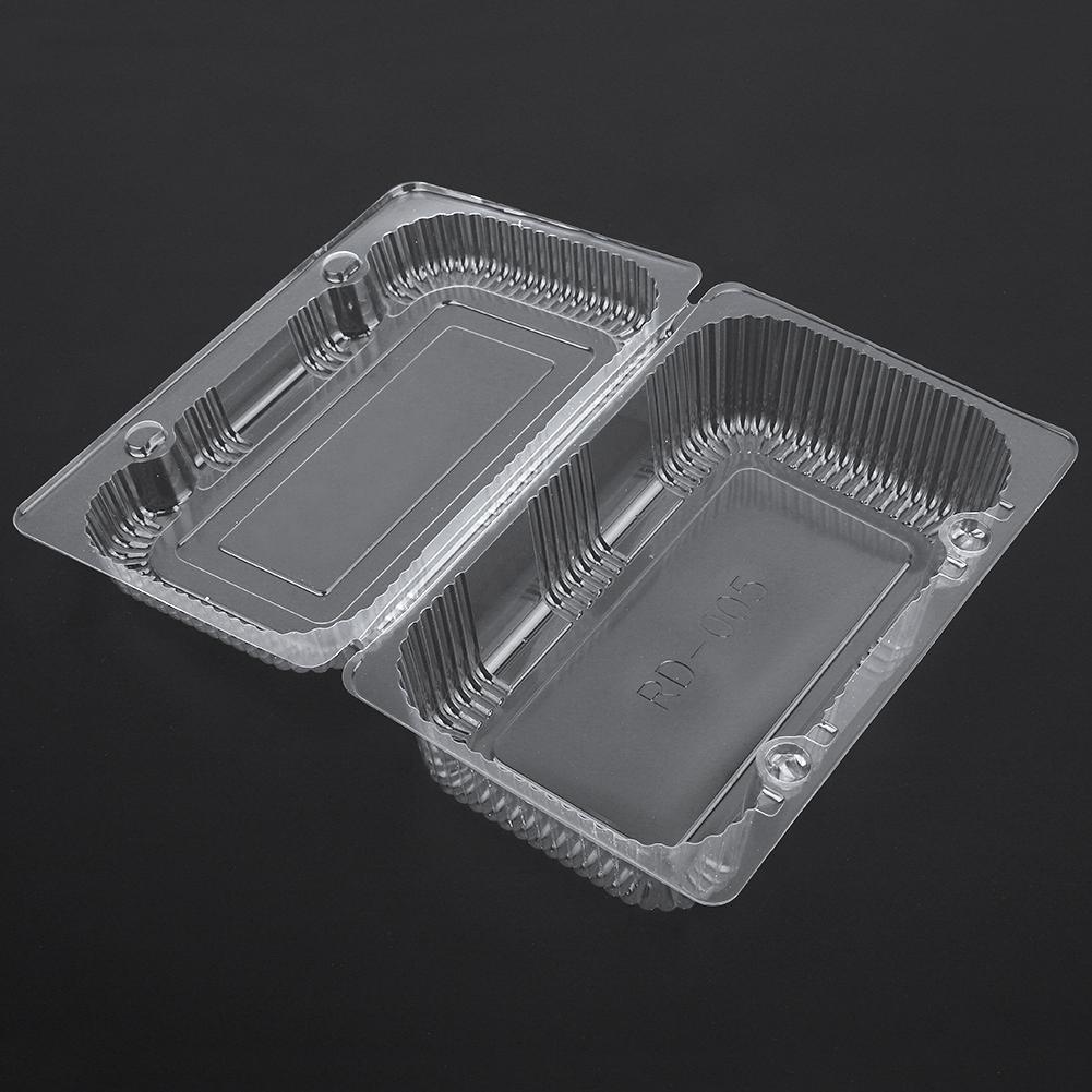 25 PCS Disposable Plastic Hinged Loaf Container Food Fruit Storage Box 18.5 X 12.5 X 7cm