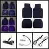 Car foot mat modification fabric fiber optic starlight complete car carpet 4 pcs universal fiber optic starlight