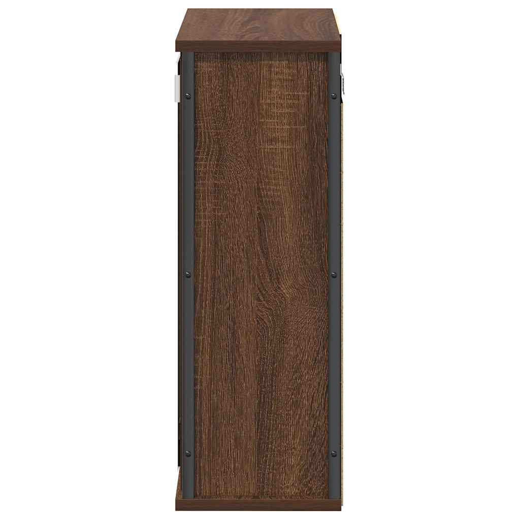 Bathroom Wall Cabinet with Mirror Brown Oak Effect 50 X 21 X 60 Cm