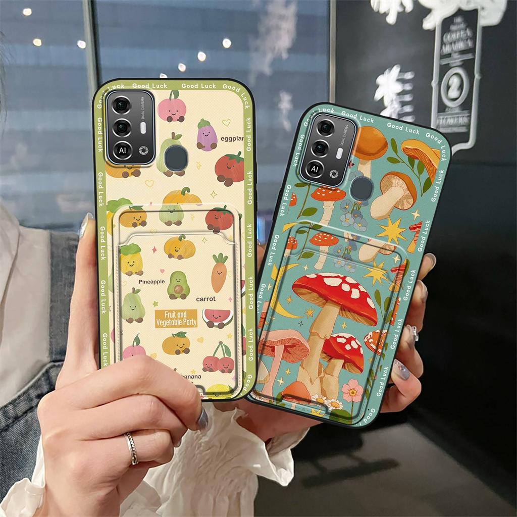 Cute Back Cover Phone Case For ZTE Blade A53 Pro Card Bag Shockproof Silicone Cover Graffiti Fashion Design Anti-dust