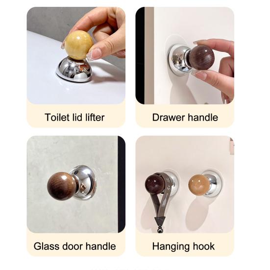 Vacuum Suction Cup Hooks Push-to-Lock No Drill No Nails No Glue Required Wall Hook Heavy Duty Round Spherical Design Hanging Hook for Keys Towels Hats
