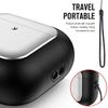 For AirPods 4 with ANC TPU Case Electroplating Litchi Texture Fall Prevention Earphone Cover with Lanyard