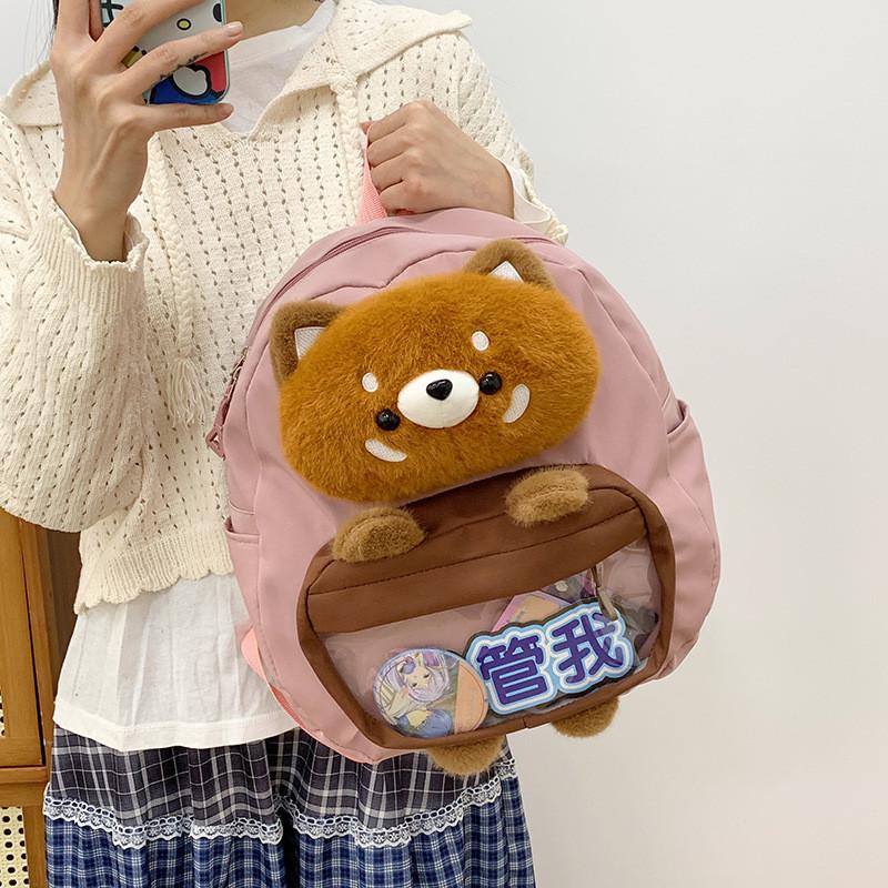 Little Raccoon Plush Cartoon Backpack With Large Capacity For Students Use