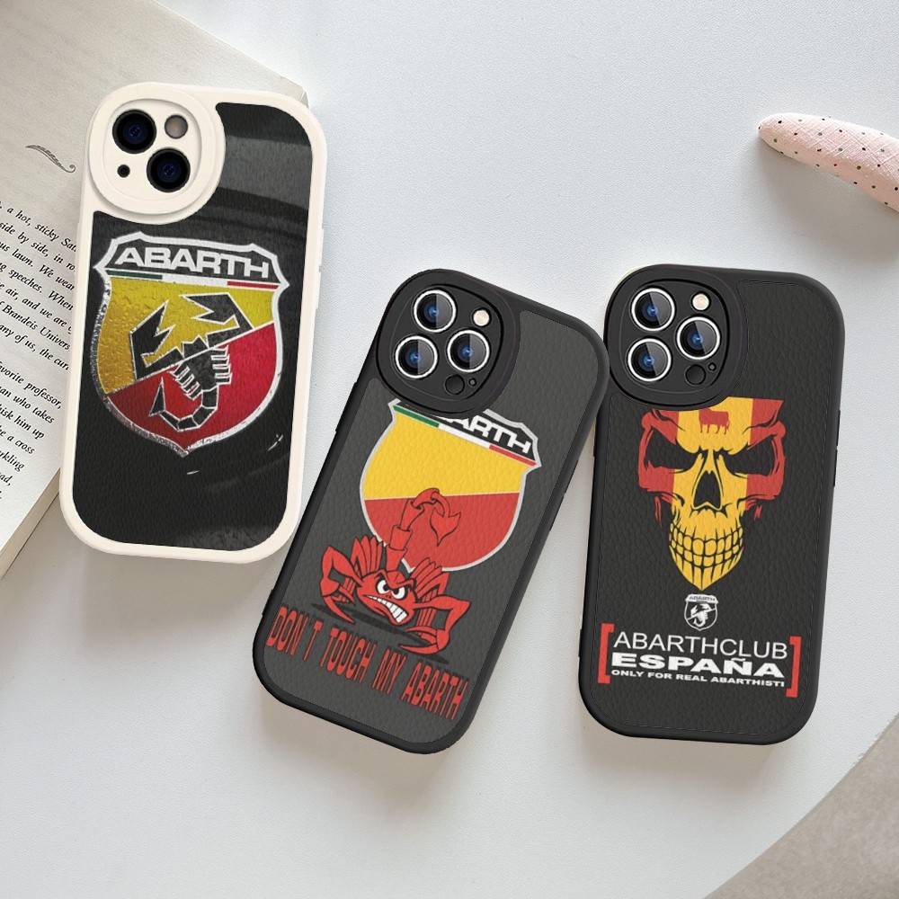 Italy Famous Car A-ABARTH Logo Phone Case Hard Leather For IPhone 14 13 16 Mini 15 14 11 12 Pro Max Plus Fundas