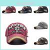 Cappellino da Baseball Unisex in Cotone con Scritta Ricamata e Visiera Vintage per Protezione Solare all'Aperto