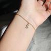 Classic Pave Zirconia A-Z Letter Bracelet Women Fashion 26 Initials Stainless Steel Chain Charm Bracelet For Women Jewelry Gift