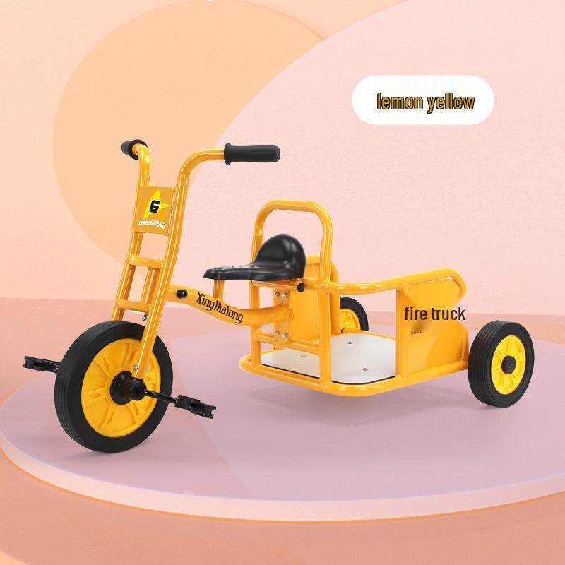 Kid's Early Learning Tricycle with Basket - Double Pedal Outdoor Ride-On Toy