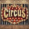 Circus Retro Light Bulb Logo Themed Banner Decoration Background Cloth, Birthday Party, Home Decoration Photography Background