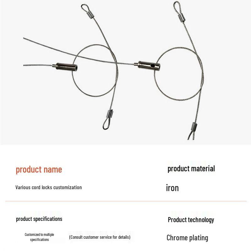 Wire Locker Lighting Suspension Cable Kit with Loop Clamps & Steel Rope
