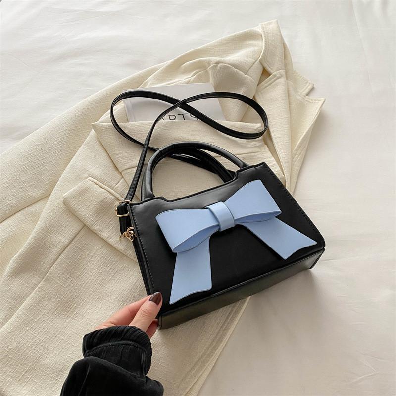 

Chic 2024 Summer Small Handbag With Phone Pocket Korean Style Pu Leather For Women BlackBlue