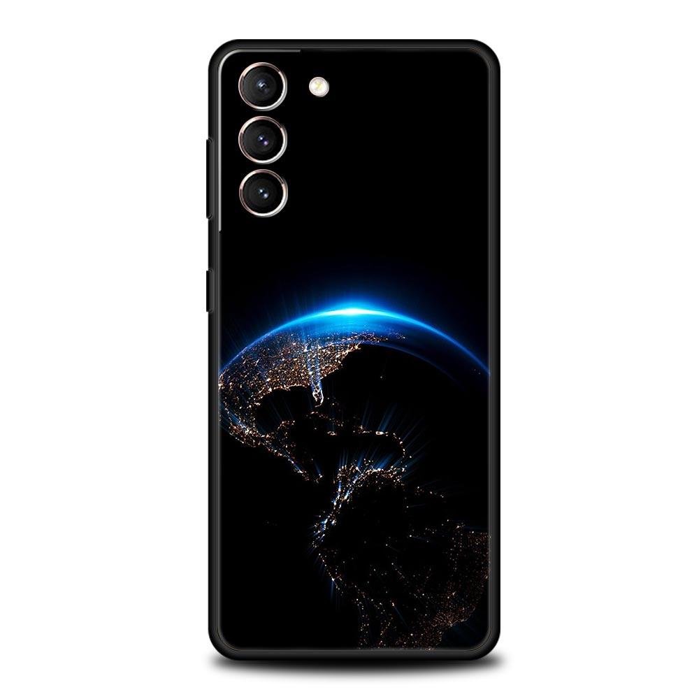 Earth Stars Space Phone Case For Samsung Galaxy S24 S23 S22 S20 Ultra S21 FE 5G S10 S9 Plus S10E S8 Soft Silicone Cover