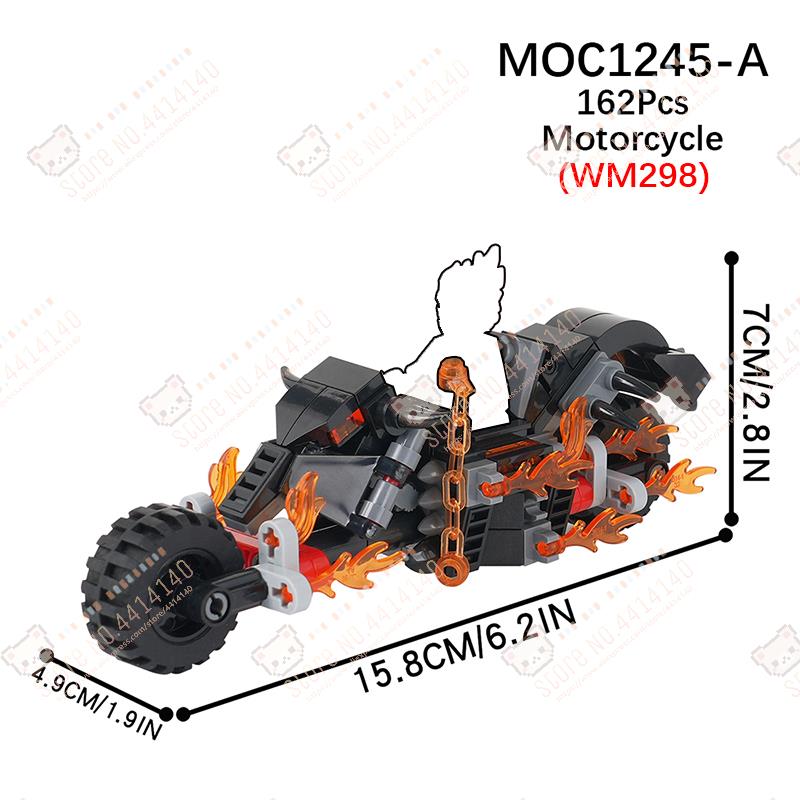 Creative Series Motorcycle Model MOC Building Blocks Game Anime Movie Series Action Figure Vehicle Assembly Bricks Toys For Kids