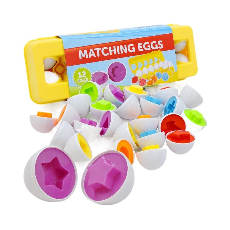 Matching Smart  Eggs Toy  For Kids  3D Puzzle Montessori Learning Education Toys Color Shape Sorter Game  Easter Egg Gifts