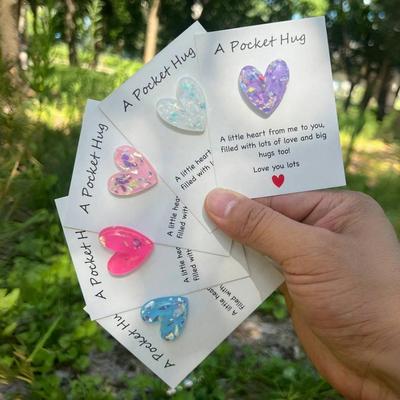 DIY Heart-shaped Pocket Hug Card – Mini Resin Gift with Punny Message