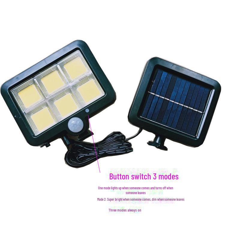 Outdoor Solar Motion Sensor Wall Lights with Remote Control for Courtyard and Corridor