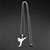 Hiphop Taekwondo Kicking Karate Chain For Women Men Stainless Steel Silver Color Female Sports Style Pendant Necklace Jewelry