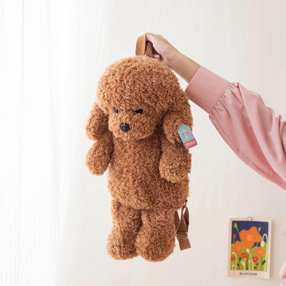 Cute Animals Dog Shoulders Bags Large Capacity Animal Plush Toys Dog Plush Backpack Lady