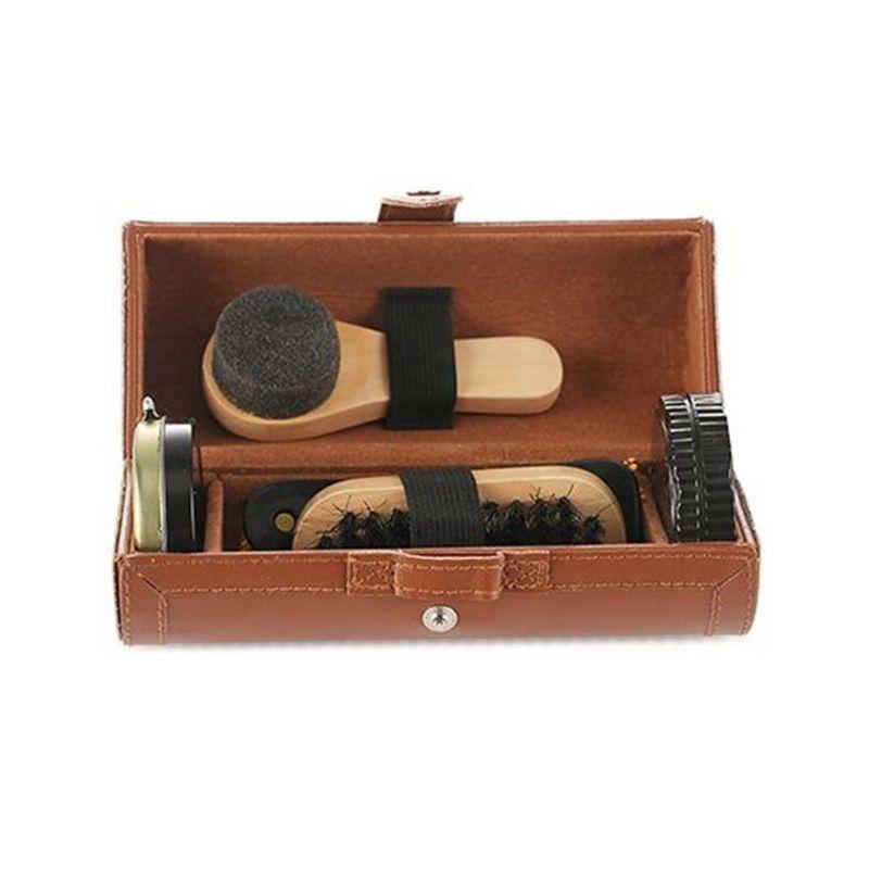 6Pcs Shoe Polish & Care Kit,Leather Shoe Shine Kit with Shoe Polish Shoe Brush for Polishing,Compact Shoe Cleaning Kit