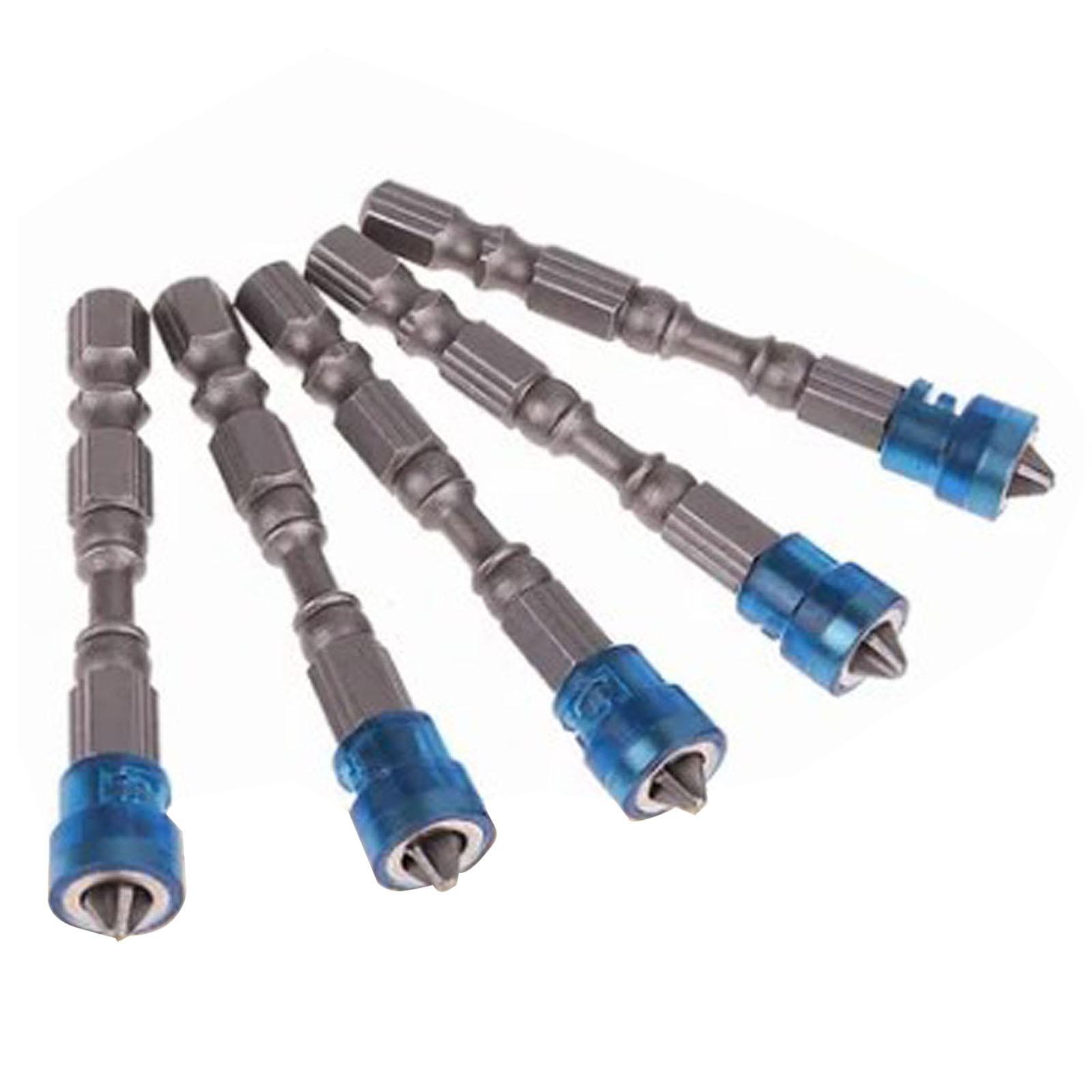 

5 шт. Насадка для отвертки Прочная Профессиональная Магнитная Крестовая Насадка для Электрической Отвертки Синяя 65 мм