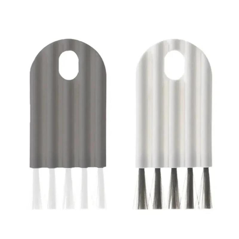 Multifunctional Flexible Gap Cleaning Brush Multi-Function Cup Brush Soft Brush Keyboard Cleaner Household Car Cleaning Tool White&Grey