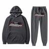 Conjunto de Sudadera Holgada de Manga Larga de Felpa para Hombre y Mujer con Pantalón, Sudadera con Capucha Estampada Bordada