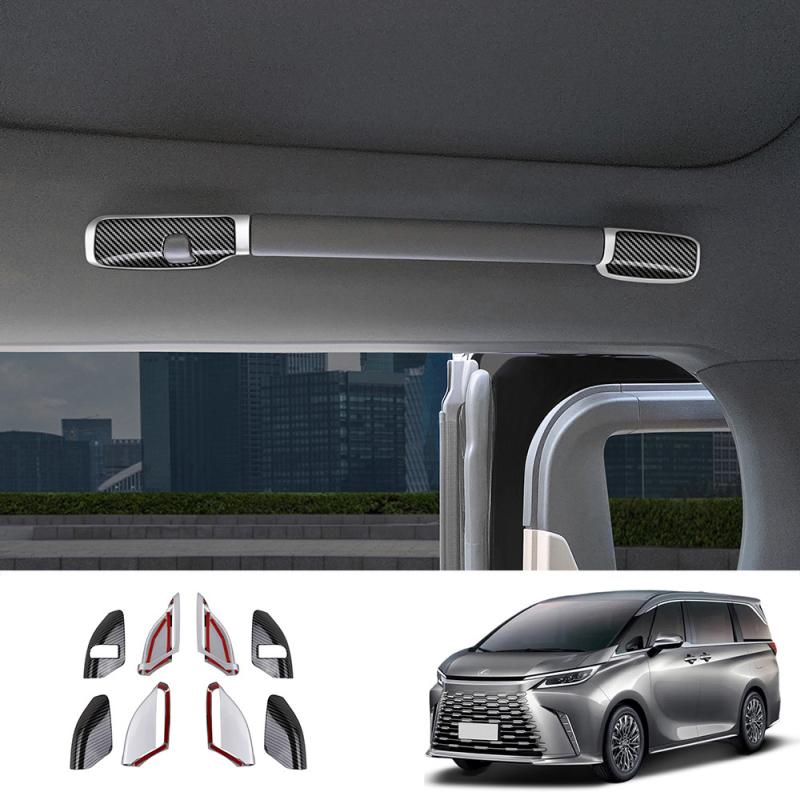 

L/ RHD For Lexus LM350H LM500H 2024 2025 Interior Accessories ABS Carbonfiber Car roof middle row door handle cover sticker ABS carbonfiber