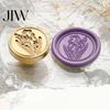 Journal Decoration Seal Wax Stamp, Vintage Plant Pattern Head, Durable Handmade Stationery Accessory Copper Stamp Head Replacement, for Envelope