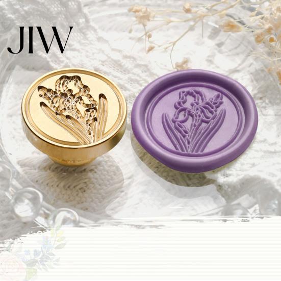Journal Decoration Seal Wax Stamp, Vintage Plant Pattern Head, Durable Handmade Stationery Accessory Copper Stamp Head Replacement, for Envelope