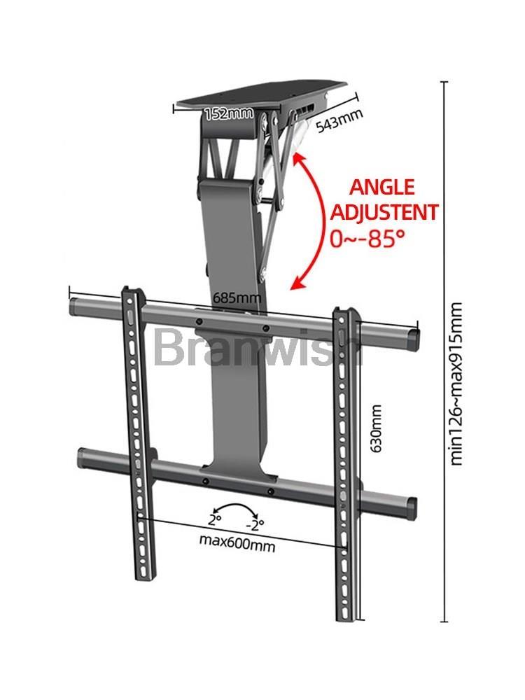

50-75 потолочный телевизор LIFT электрический пульт дистанционного управления вращающийся кронштейн DT500 опора моторизованная подставка регулируемый настенный держатель Techo Mount