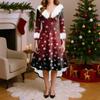 Christmas Party Printed Dresses For Women Vintage Christmas Midi Dress Casual Dresses Cocktail Dress Party Festive Dresses