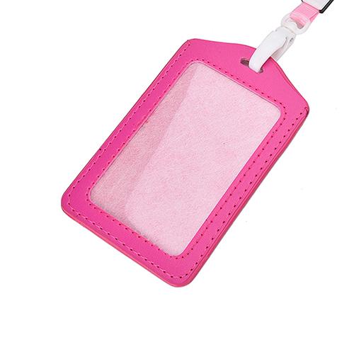 Vertical Transverse Plastic Id Name Card Holder Work Badge W/ Lanyard