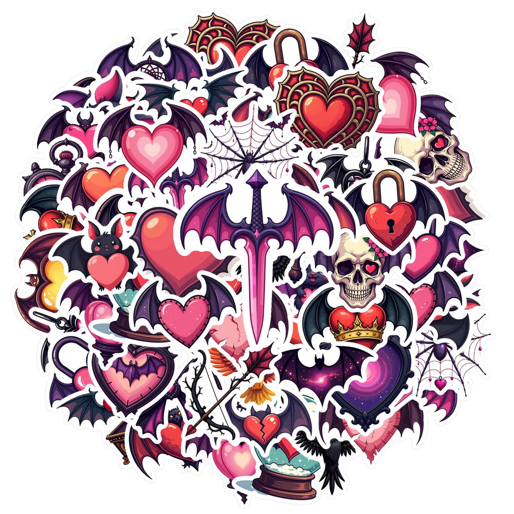 Cute Gothic Decals Cartoon DIY Stickers Stationery Stickers For Guitar Fridge Car Sticker