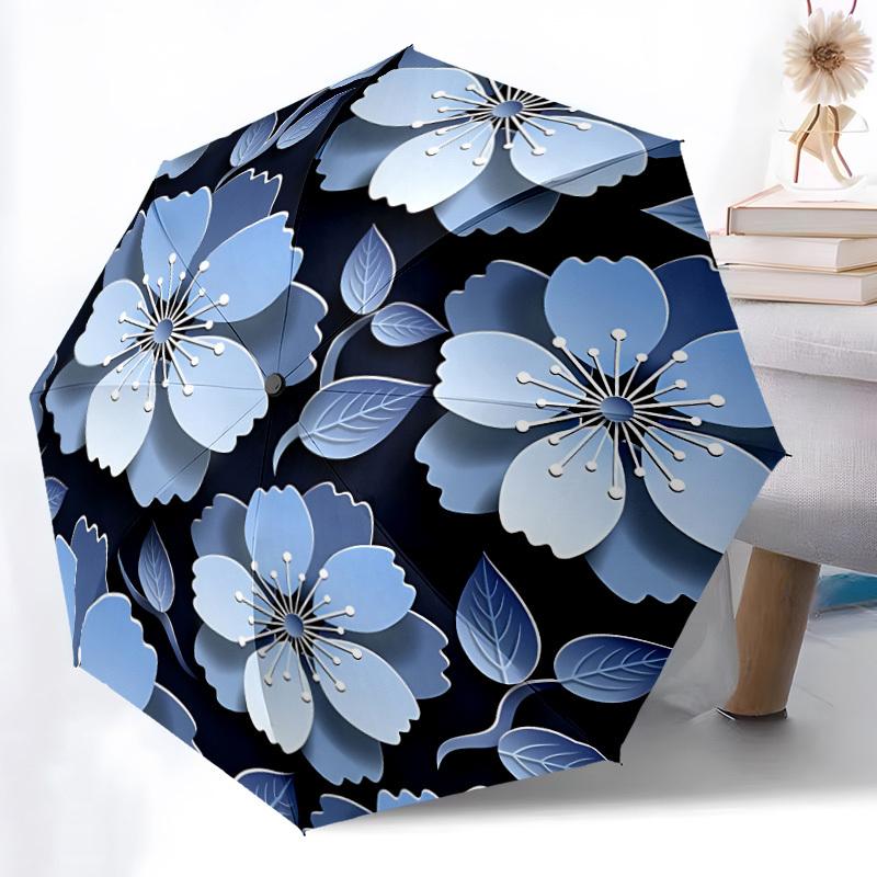 1pc Floral Pattern Automatic Open/Close Umbrella - All-Season Portable Umbrella for Women/Men, Highquality Fabric yy251213099