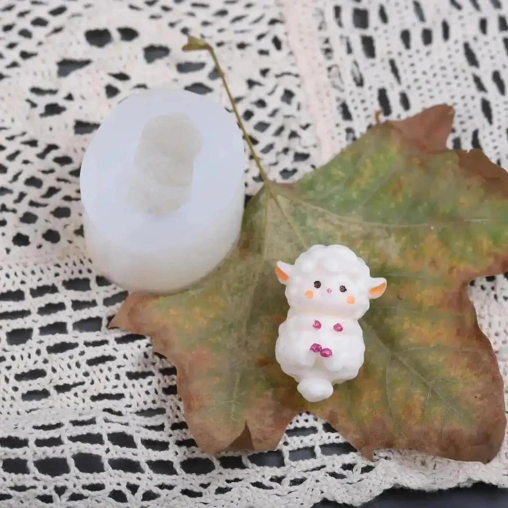 Cute Creative Handmade Silicone Molds Stereo Sheep Gypsum Arrangement Mold Creative Baking DIY Fragrance Candle Accessories