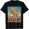 Funny Orange Cat Catzilla Japanese Art T-Shirt for Men Women