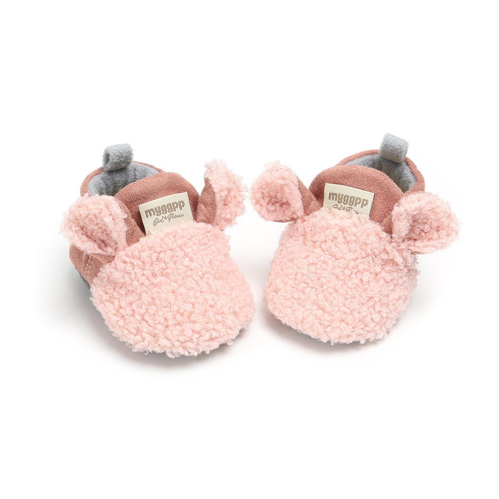 Soft Baby Crib Shoes Non-Slip Sole Baby Walking Shoes Cartoon Newborn Baby Booties Winter