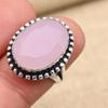 Pink Chalcedony Gemstone Handmade Jewelry 925 Sterling Silver Ring For Women