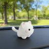 3D Printed Mini Cat Figurine, Cartoon White Kitten Decorative Statue, Modern Animal Sculpture for Desk Decoration, Gift for Pet Lovers